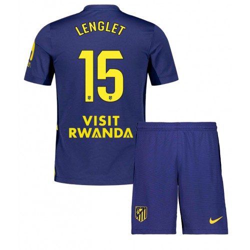 Otroški Nogometni dresi Atletico Madrid Clement Lenglet #15 Gostujoči 2025-26 Kratek Rokav (+ Kratke hlače)